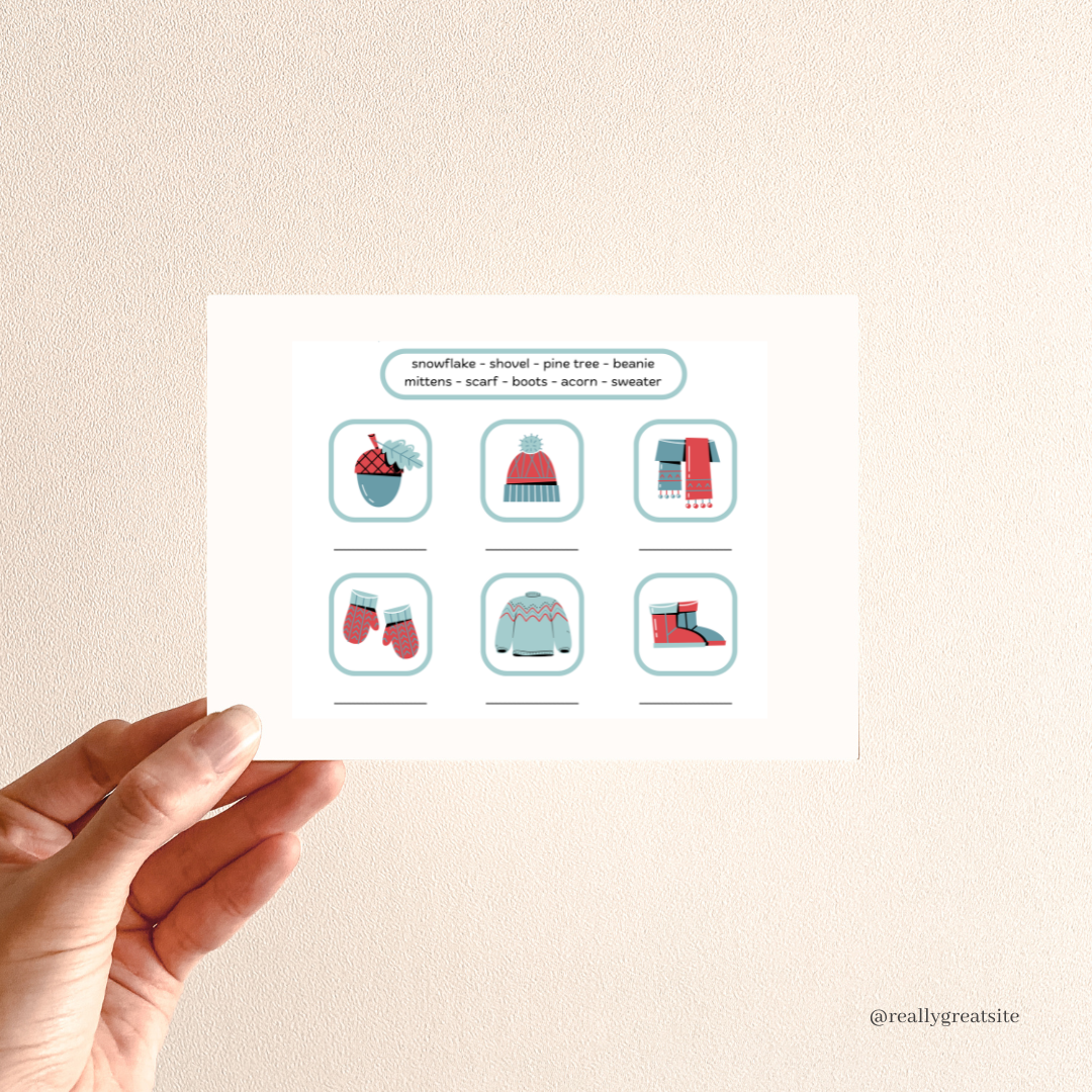 Winter Vocabulary Worksheet – Fun ESL Printable for Kids - Wellmony