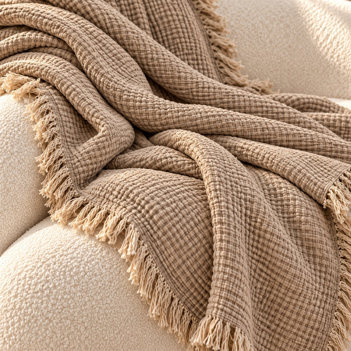 SOFT PAUSE™ — Textured Cotton Throw