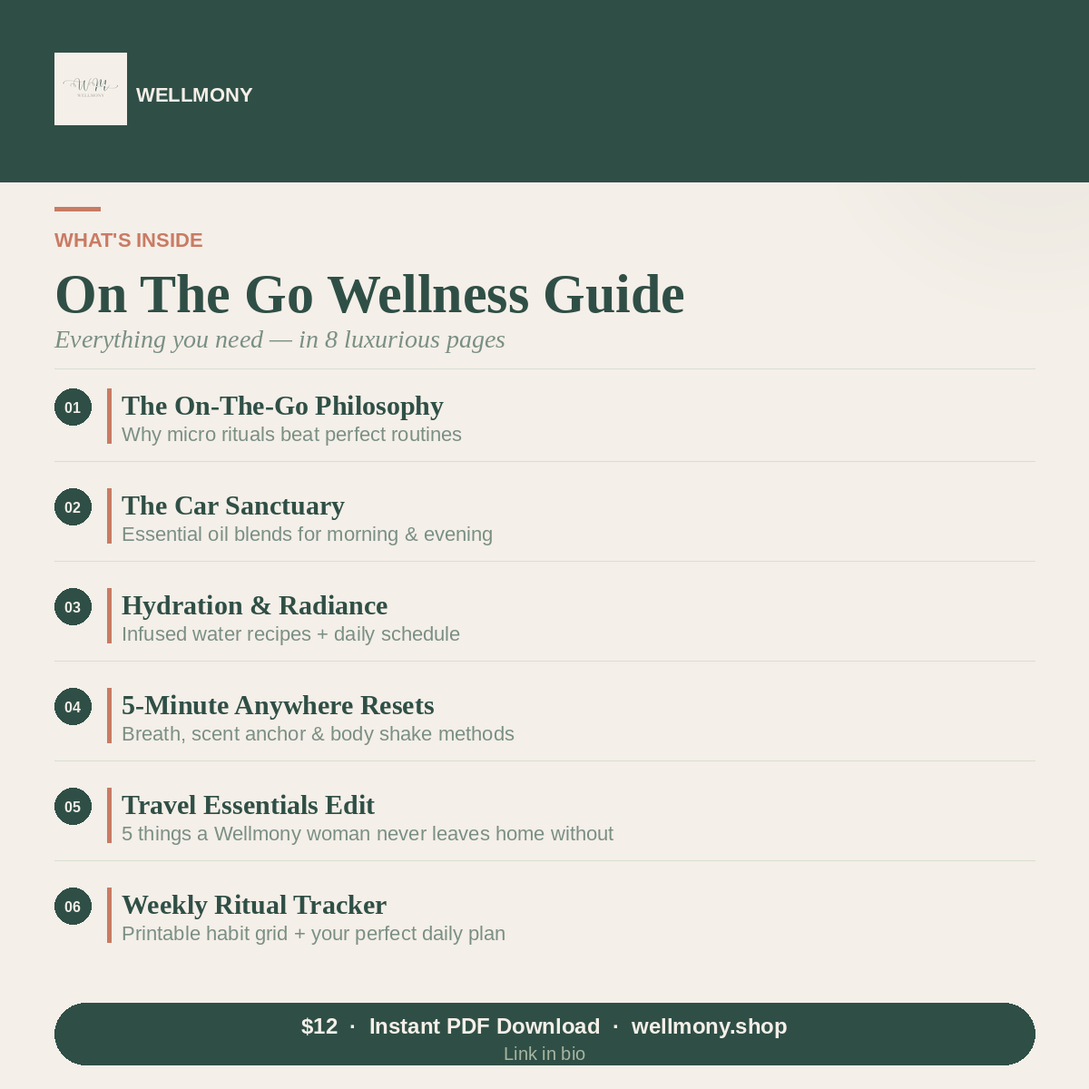 On The Go Wellness Guide — Luxury Digital Ebook | Wellmony - Wellmony