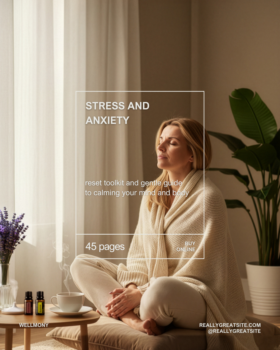 Stress & Anxiety Reset Toolkit – 7-Day Calm Routine, Acupressure, Aromatherapy & Breathing Guide - Wellmony