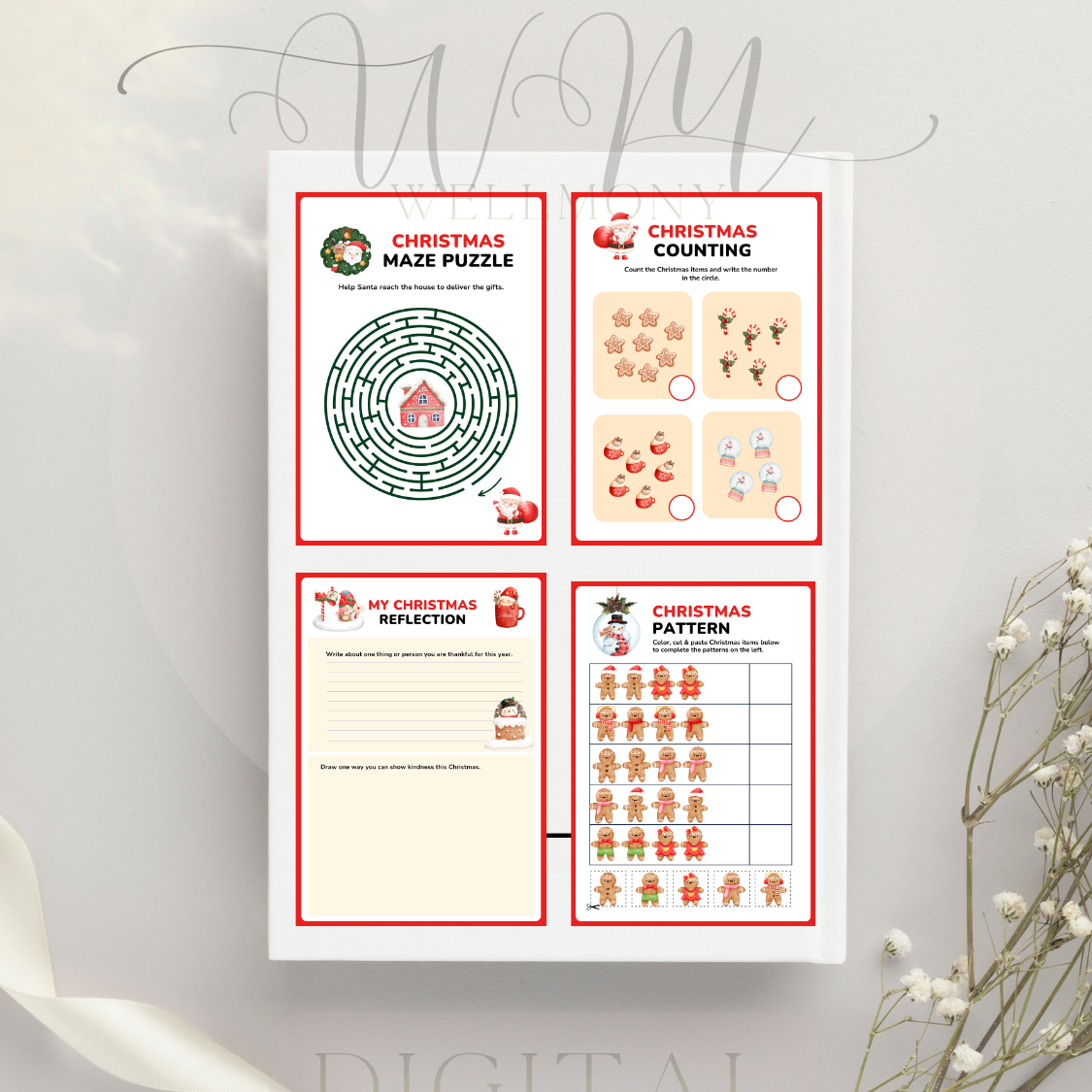 Christmas Activity Book for Kids – Digital Download - Wellmony
