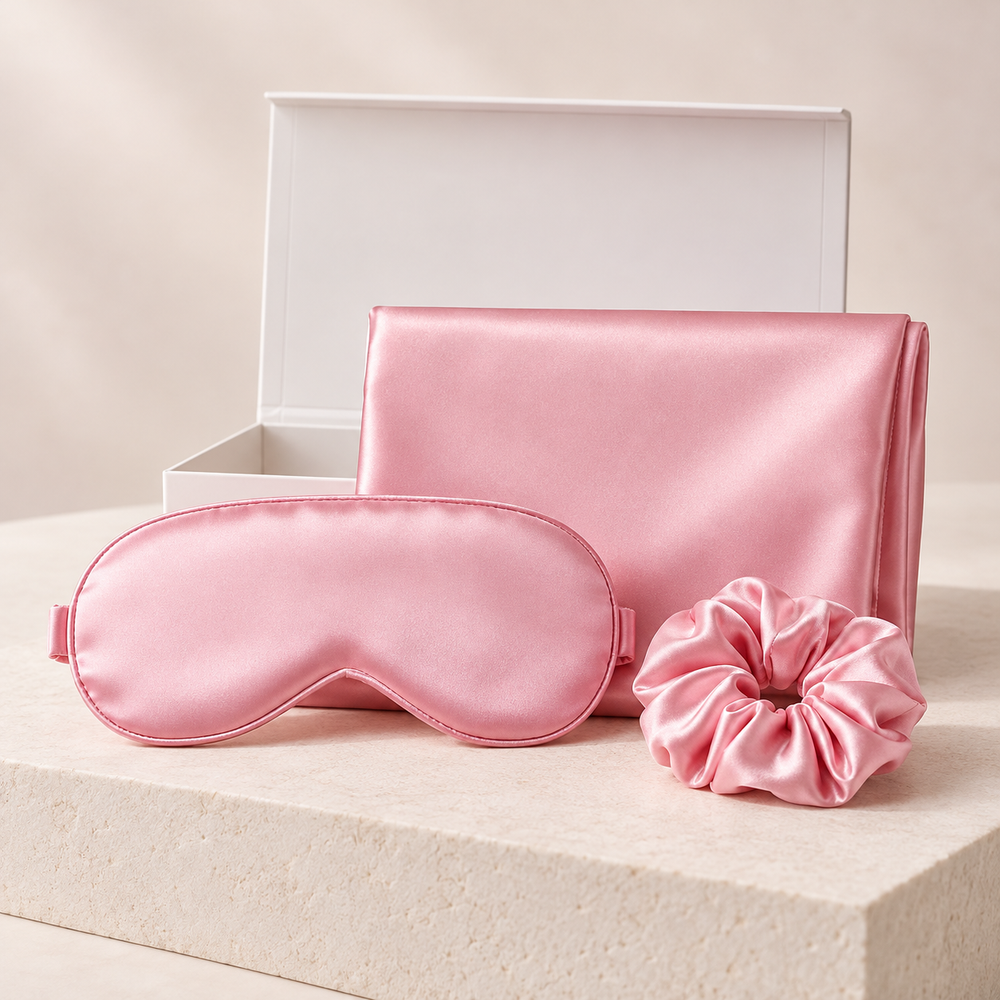 EVENING VEIL™ — 3-Piece Satin-Look Sleep Set - Wellmony