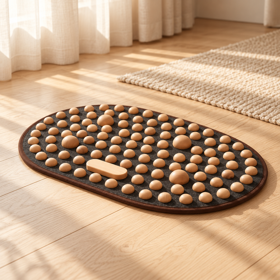 GROUND STEP™ — Wooden Foot Acupressure Mat