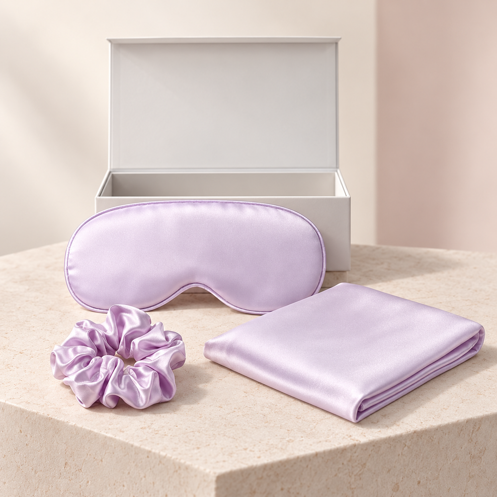 EVENING VEIL™ — 3-Piece Satin-Look Sleep Set - Wellmony
