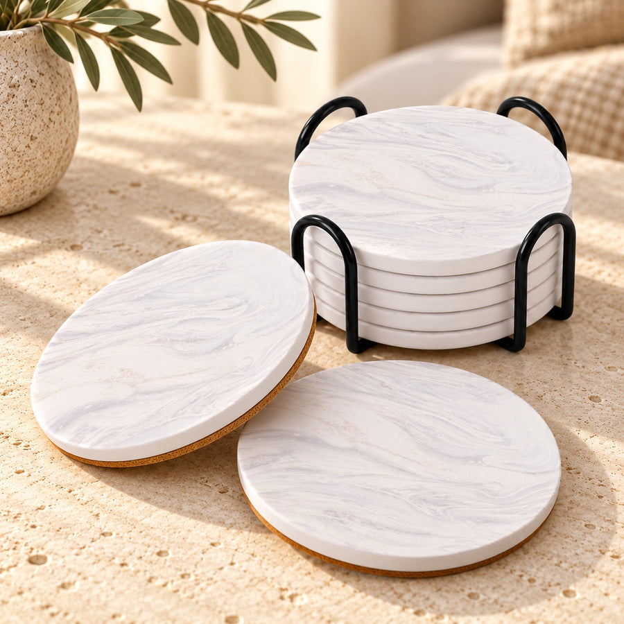 QUIET TABLE™ — Ceramic Coaster Set