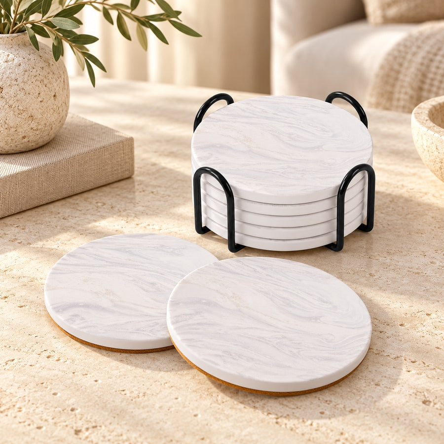 QUIET TABLE™ — Ceramic Coaster Set